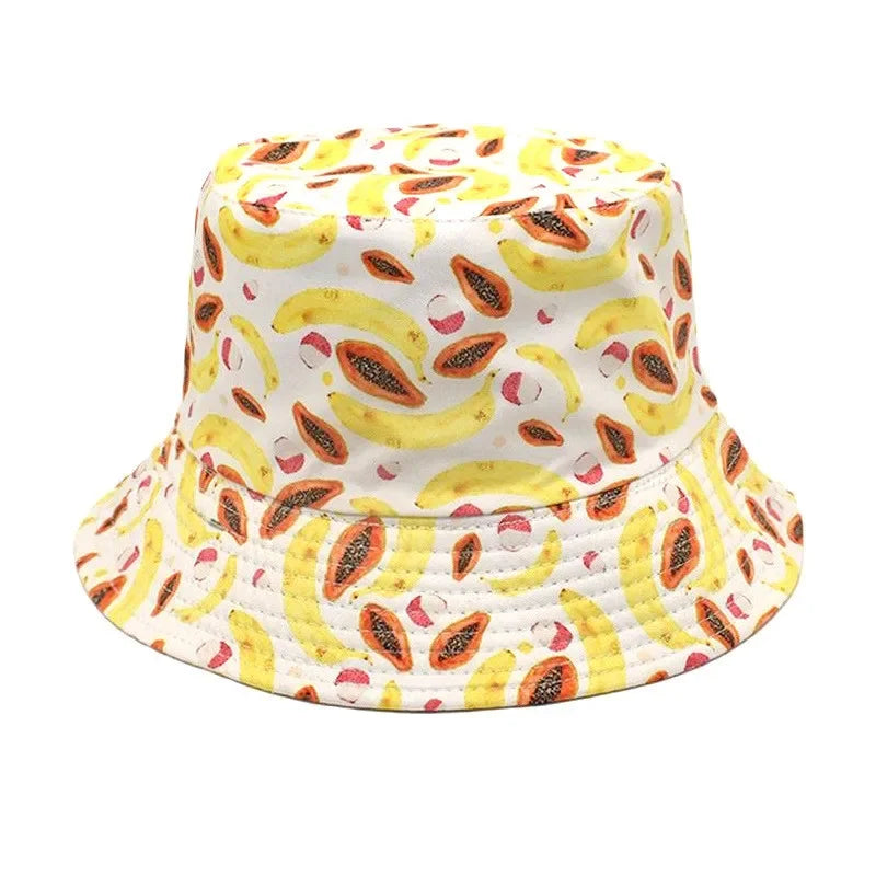 Polyester Cartoon Print Spring Autumn Travel Bucket Hat