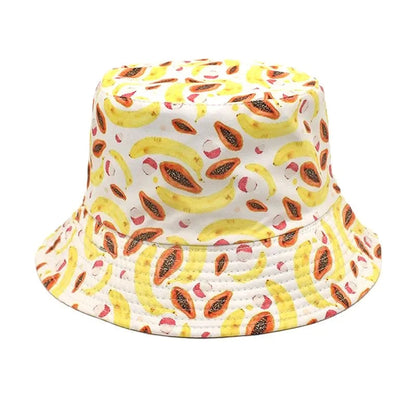 Polyester Cartoon Print Spring Autumn Travel Bucket Hat