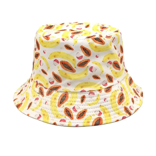 Polyester Cartoon Print Spring Autumn Travel Bucket Hat