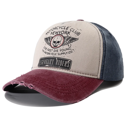 Punk Skull Motorcycle New York 5-Panel Baseball Cap