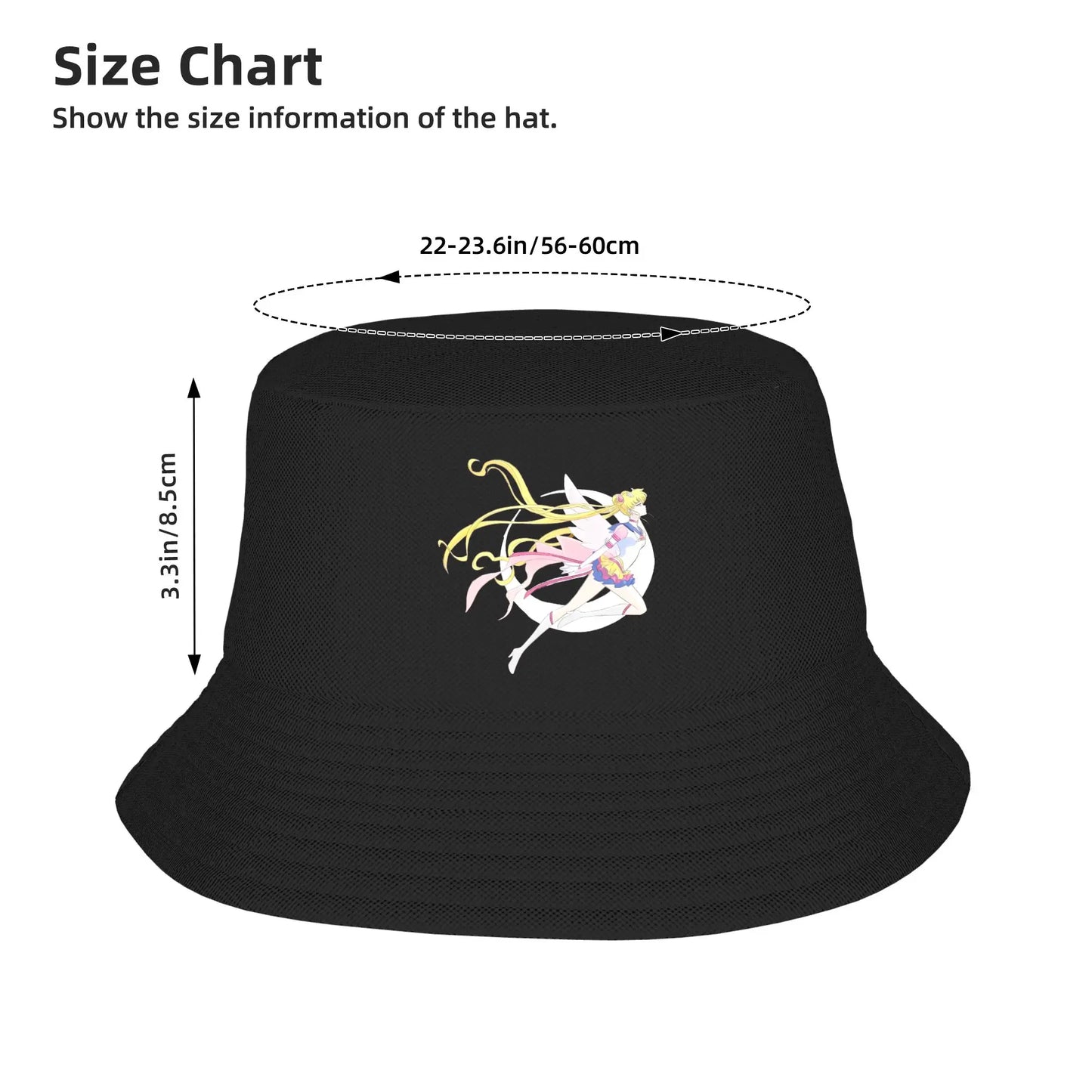 S Sailor Moon Anime Vintage Bucket Hat