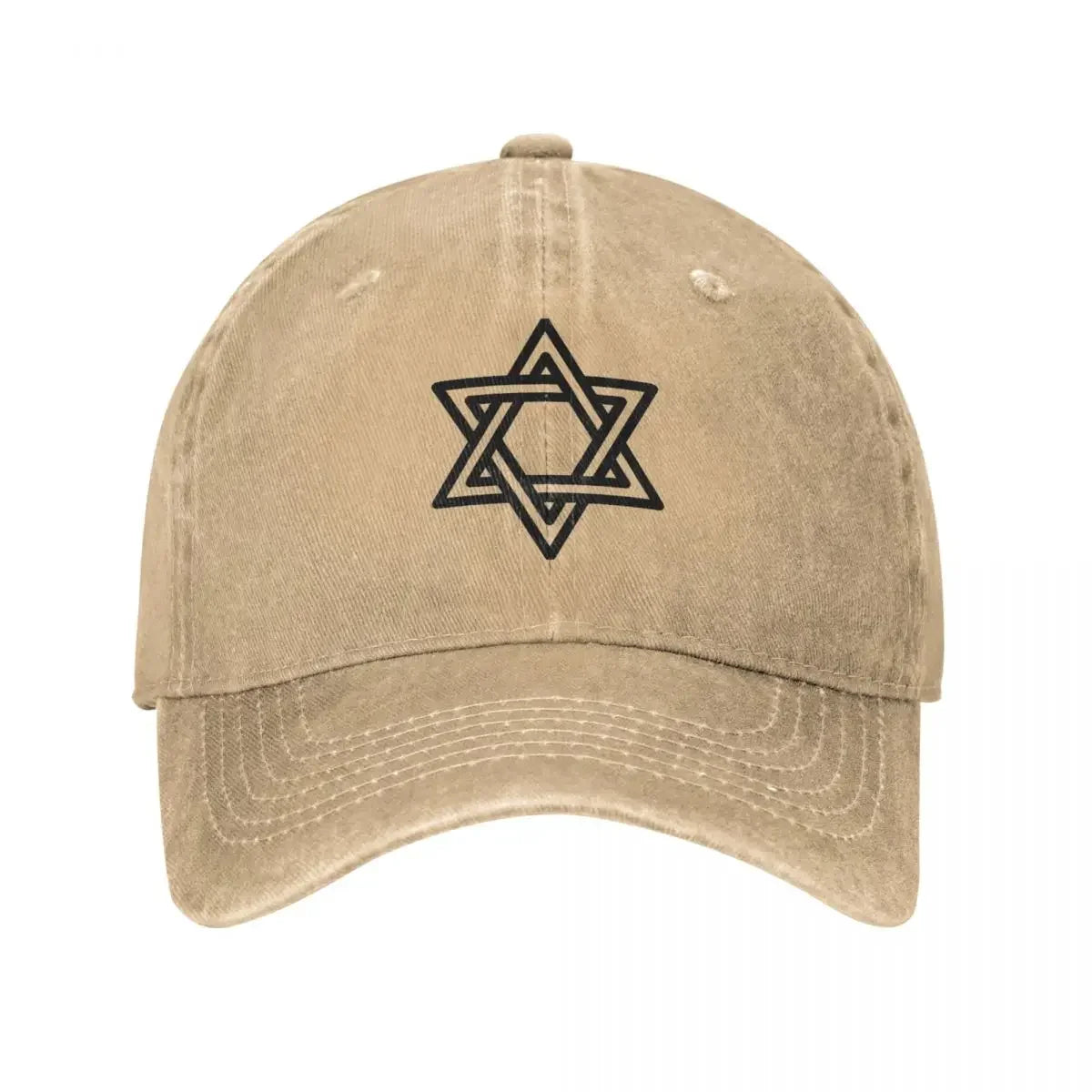 Happy Hanukkah Star of David Denim Baseball Cap