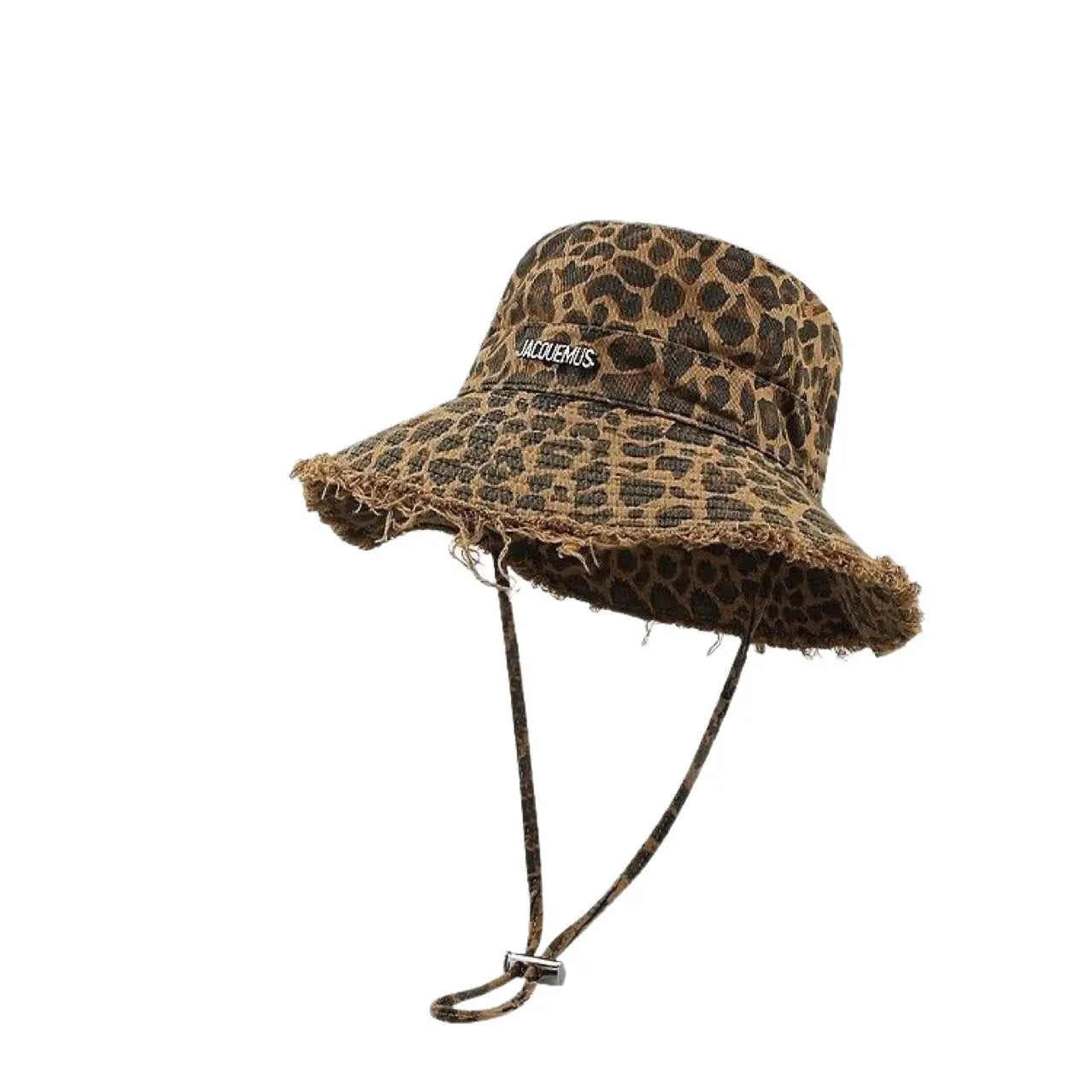 Women’s Leopard Print Raw Edge Bucket Hat
