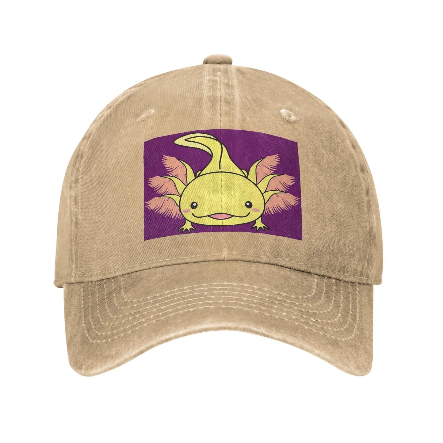 Cute Axolotl Perfect Saying Washed Denim Baseball Cap