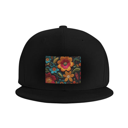 Mexican Vintage Floral Rebozo Pattern Snapback Cap