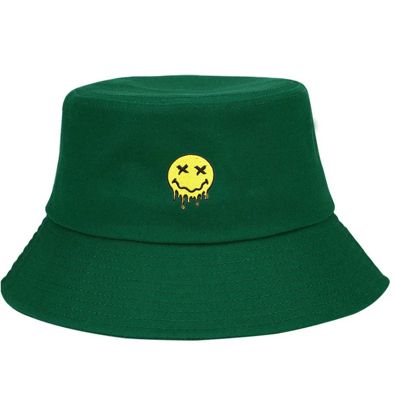 Graffiti Smiley Cotton Bucket Hat