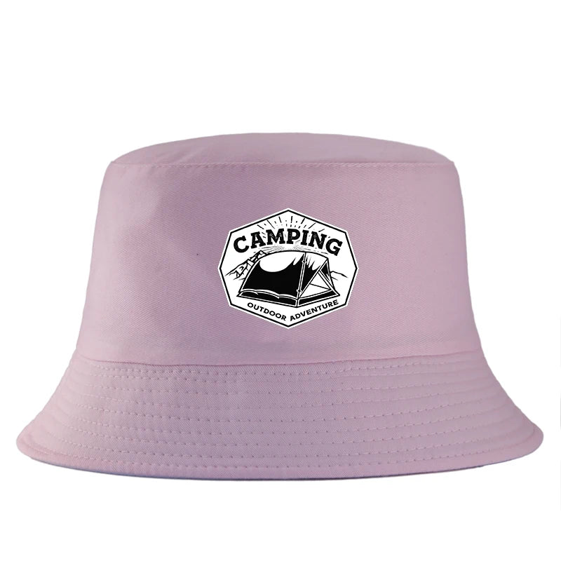 Camping Outdoor Adventure Print Reversible Hiking Bucket Hat