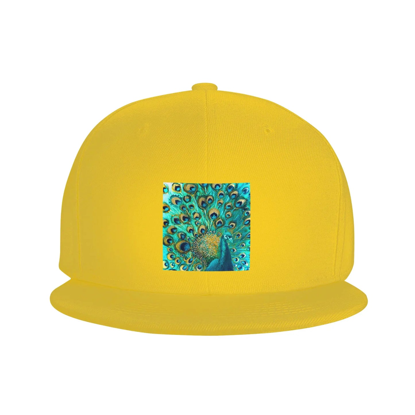 Colorized Aqua Peacock Feather Pattern Snapback Cap