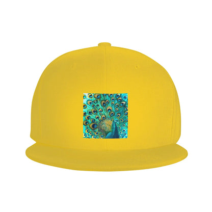 Colorized Aqua Peacock Feather Pattern Snapback Cap