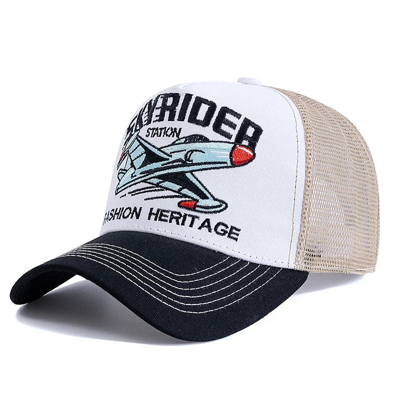 Sky Rider Embroidered Breathable Mesh Baseball Cap