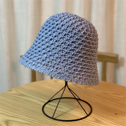 Summer Thin Woolen Knitted Leisure Bucket Hat