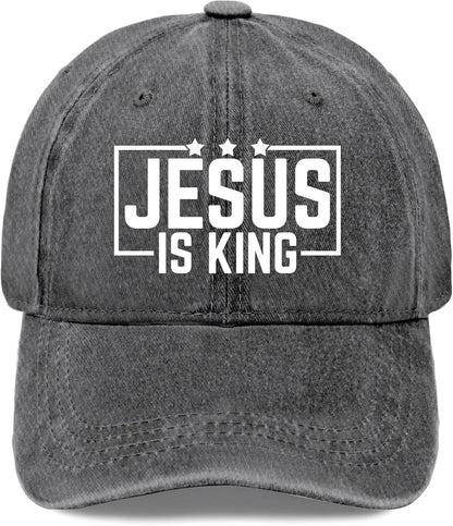 Jesus Is King Vintage Washed Baseball Cap