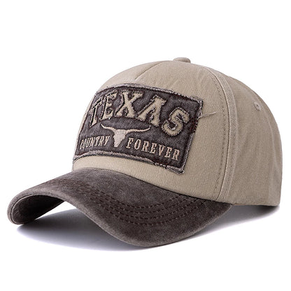 Washed Texas Letter Embroidered Baseball Cap