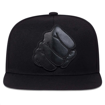 Unisex Leather Label Fist Embroidery Hip-Hop Hats