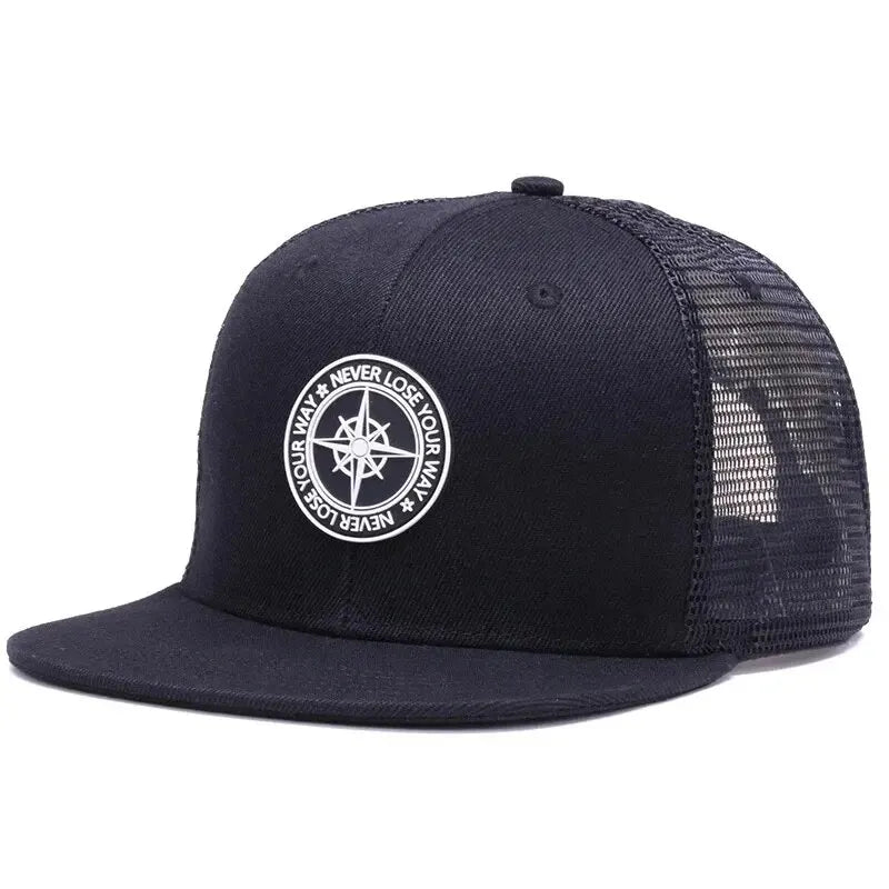 Unisex Compass Offset Printing Hip-hop Net Hats
