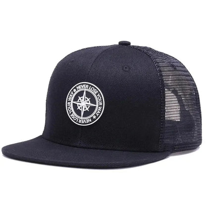 Unisex Compass Offset Printing Hip-hop Net Hats