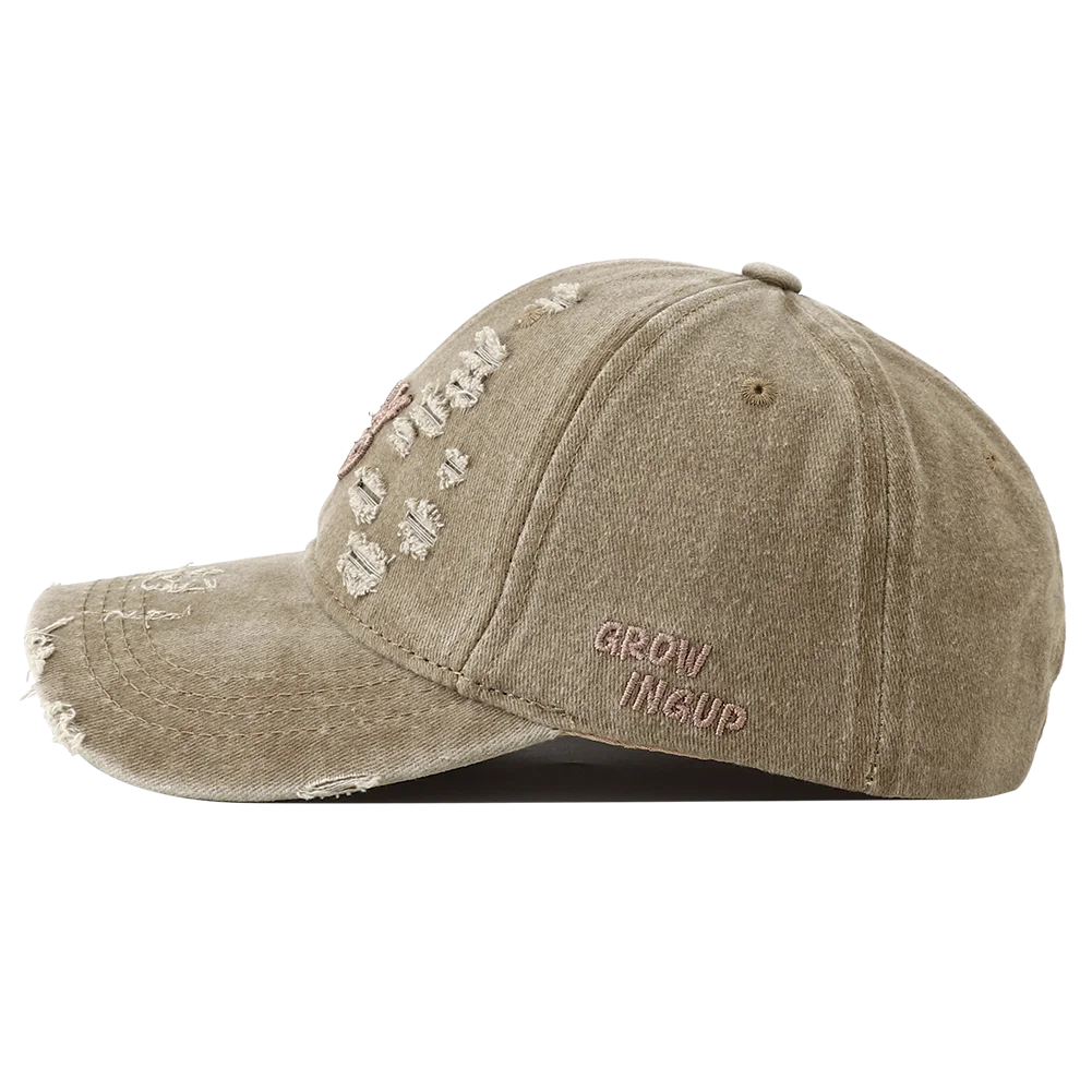 Retro Washed Letter Embroidered Baseball Cap