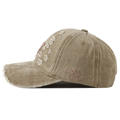 Retro Washed Letter Embroidered Baseball Cap