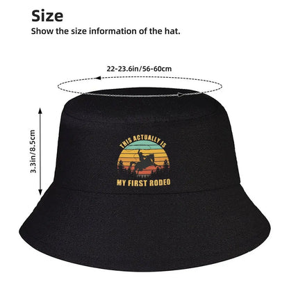 First Rodeo Cowboy Retro Sunset Bucket Hat