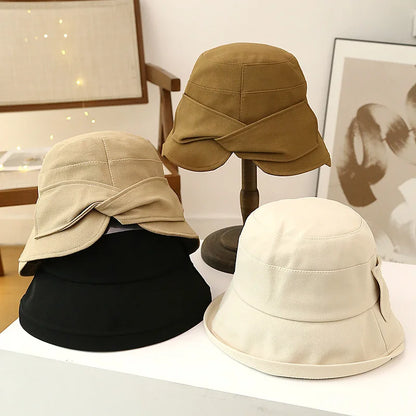Vintage Rolled Edge Sun Bucket Hat