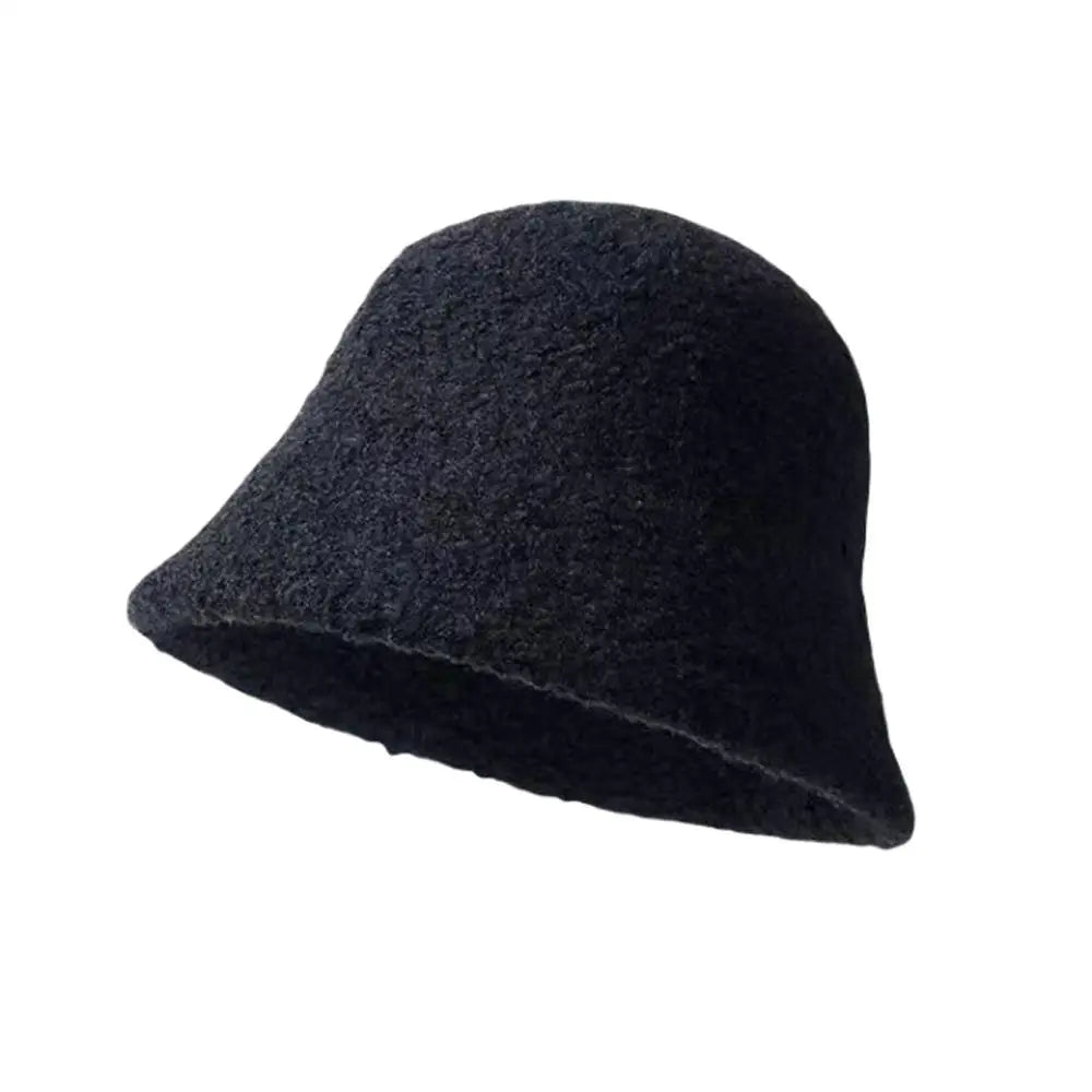 Soft Plush Winter Warm Retro Women Bucket Hat