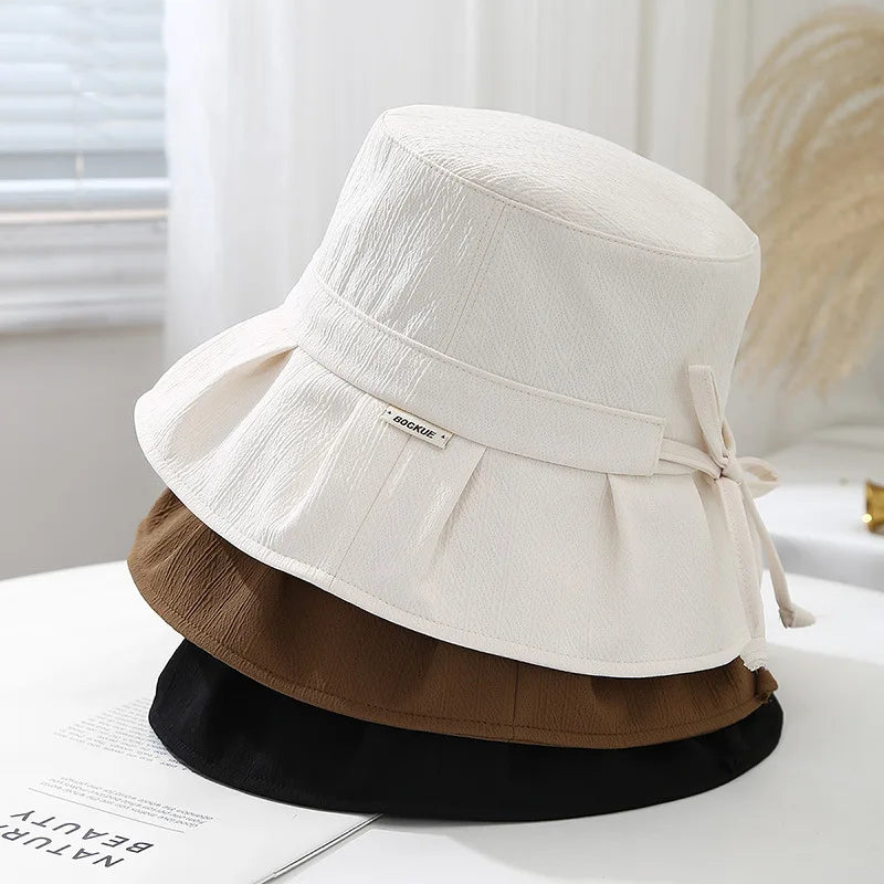 Women's Bucket Hat With Bow Adjustable