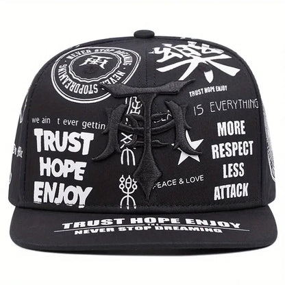 Dagger Graffiti Flat Brim Hip Hop Cap