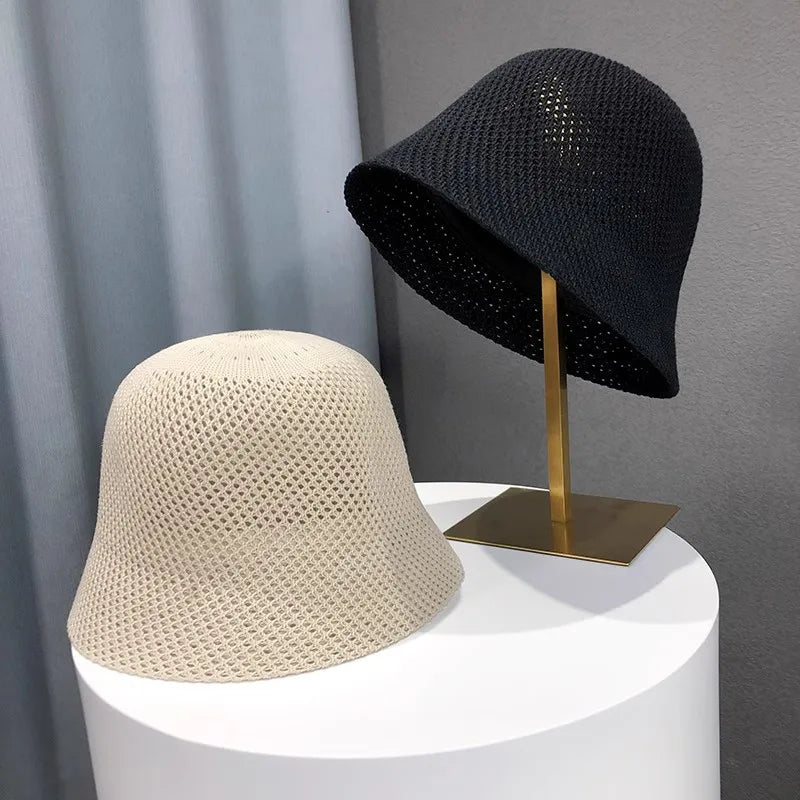 Women Hollow Thin Summer Bucket Hat