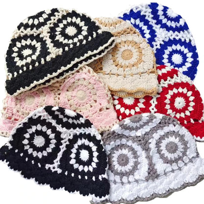 Handmade Crochet Hollow Korean Fashion Bucket Hat