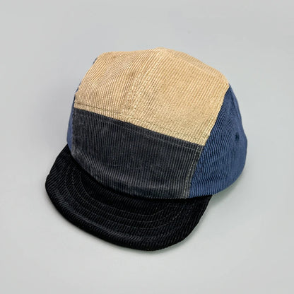 Japanese Color Block Corduroy Retro Snapback Cap