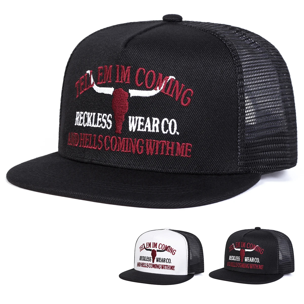 Reckless Wearco Letter Embroidery Snapback Hat Unisex