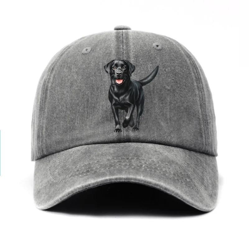 Black Labrador Print Adjustable Baseball Cap