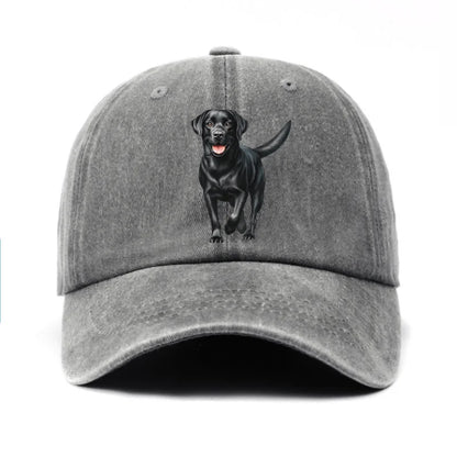 Black Labrador Print Adjustable Baseball Cap