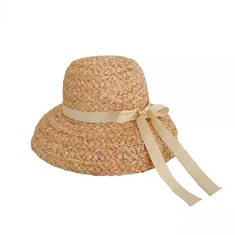 Women's Wide Brim Raffia Bucket Hat
