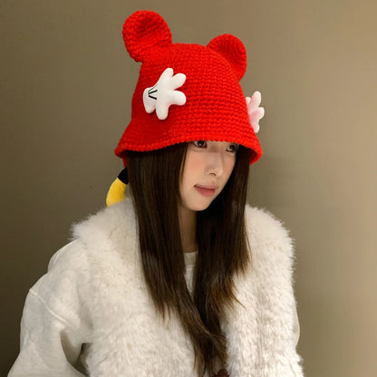 Cute Knitted Cartoon Fisherman Hat