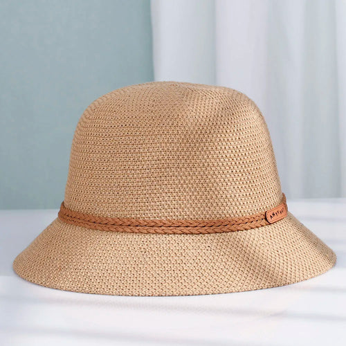 Women Foldable Straw Sun Bucket Hat