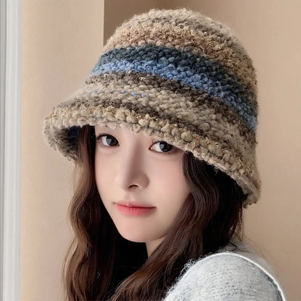 Winter Faux Fur Plush Thick Warm Bucket Hat