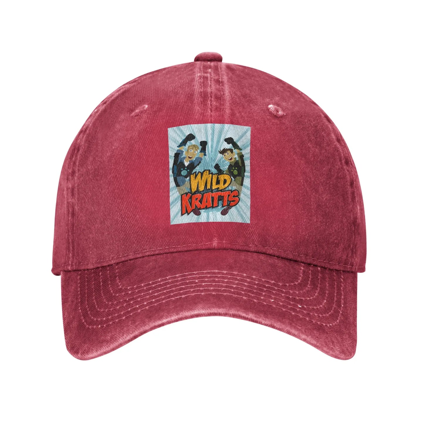 Wild Kratts Pattern Washed Denim Baseball Cap