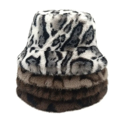 Autumn Winter Printed Polyester Bucket Hat