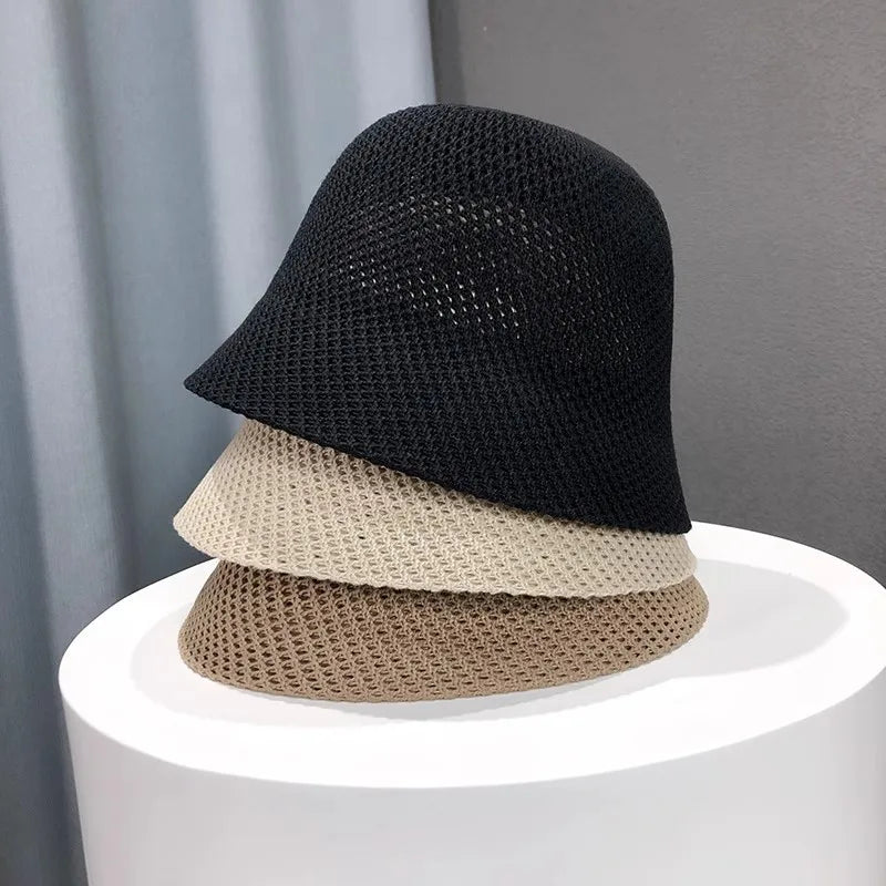 Women Hollow Thin Summer Bucket Hat