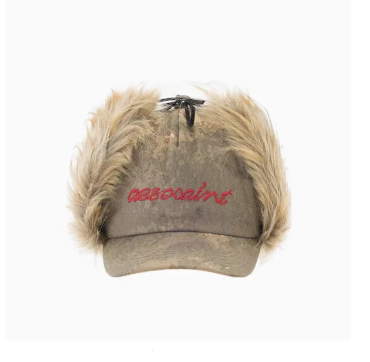 YY Embroidery Corduroy Fleece Winter Baseball Cap