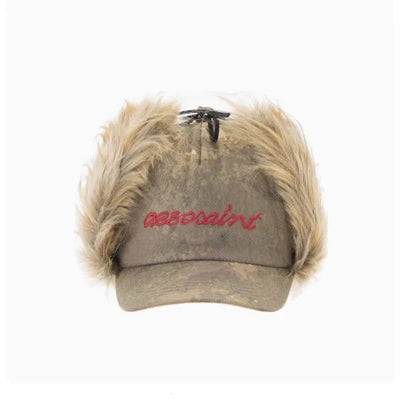 YY Embroidery Corduroy Fleece Winter Baseball Cap