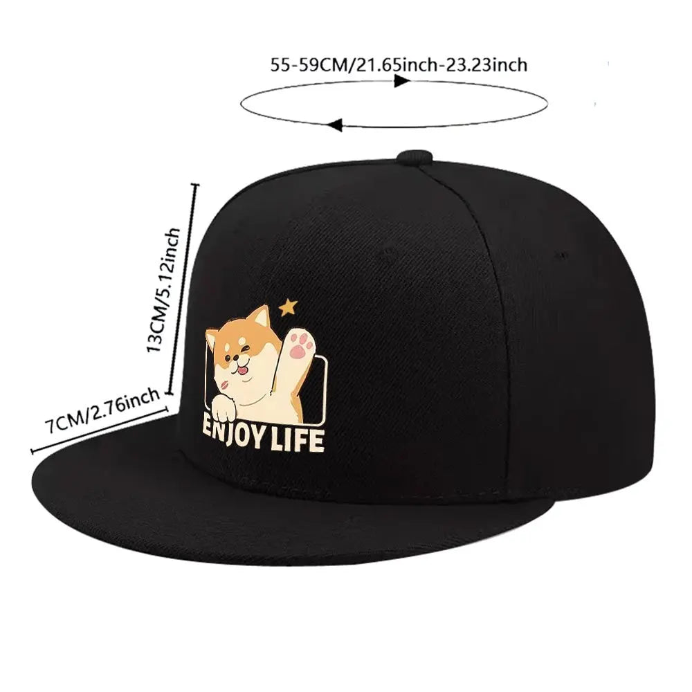 Shiba Inu Enjoy Life Streetwear Snapback Cap