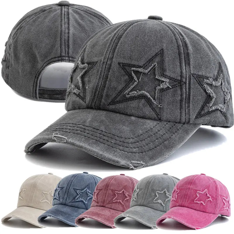 Women's Star Design Washed Cotton Dad Hat