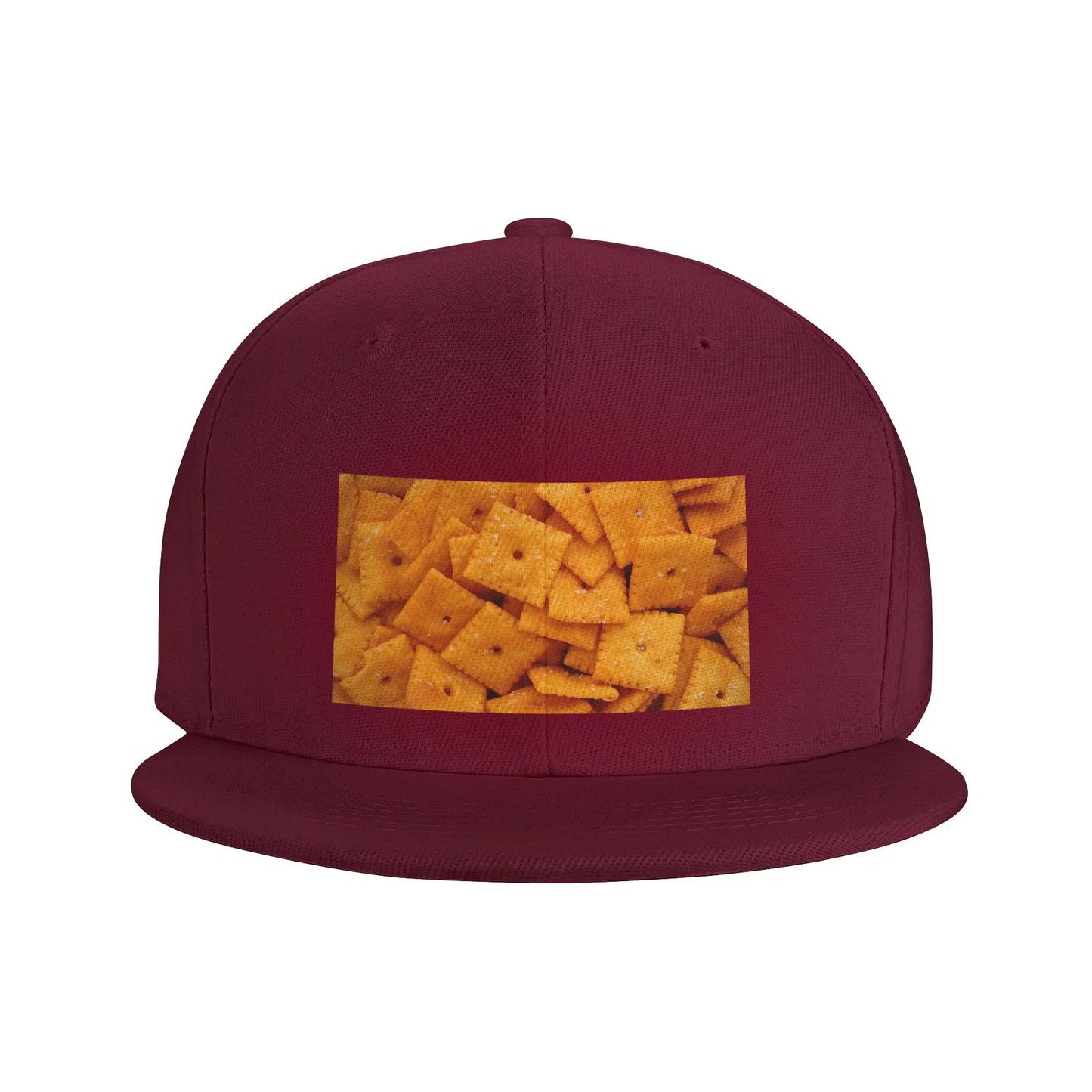 Cheez It Snack Cracker Pattern Snapback Cap
