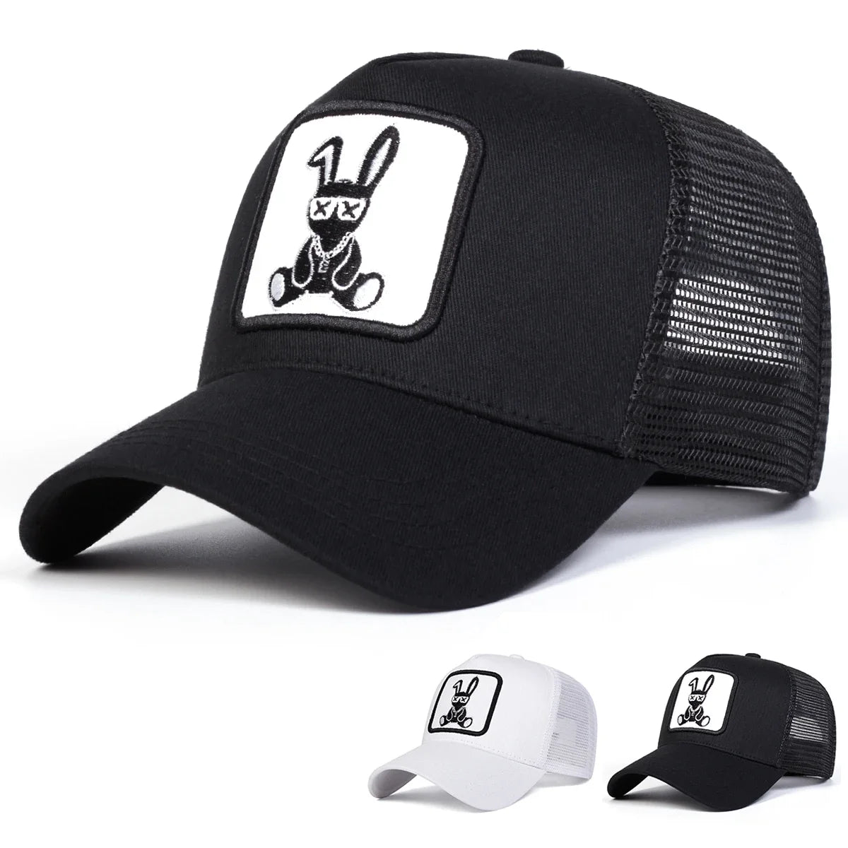 Unisex Cartoon Rabbit Embroidery Baseball Net Caps