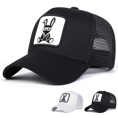 Unisex Cartoon Rabbit Embroidery Baseball Net Caps