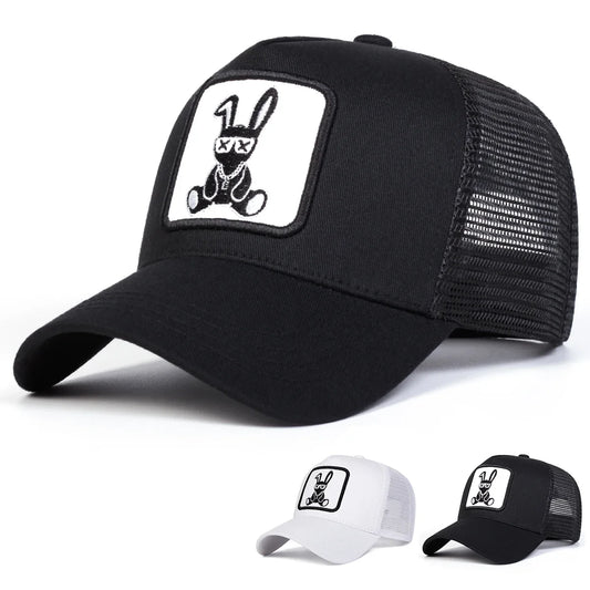 Unisex Cartoon Rabbit Embroidery Baseball Net Caps