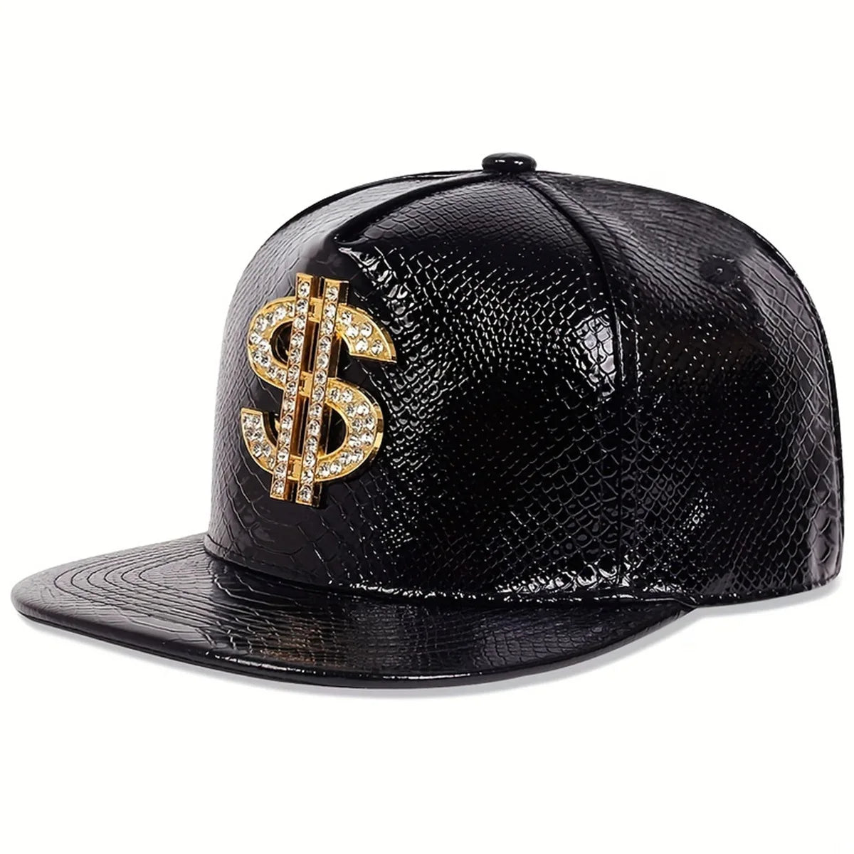 Crocodile Metal Label Flat Brim Hip Hop Cap