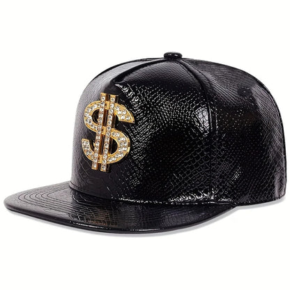 Crocodile Metal Label Flat Brim Hip Hop Cap